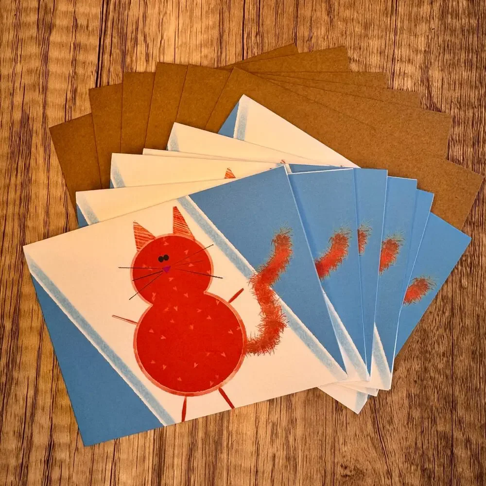 Greeting Cards Blank Notes Thank You Cards Orange Cat Lover 6 w/Envelopes NEW!